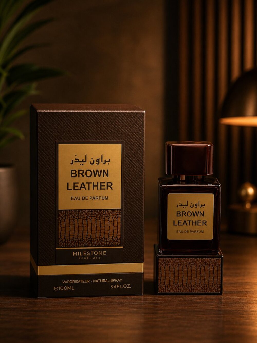 Brown Leather Eau de Parfum 100ml Unisex by Milestone